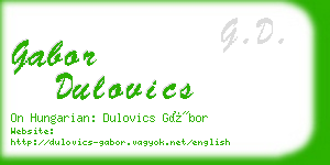 gabor dulovics business card